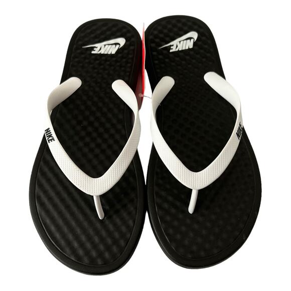 Nike OnDeck Thong Black & White Thong Flip Flop Slippers Women Size 11 - Picture 3 of 5